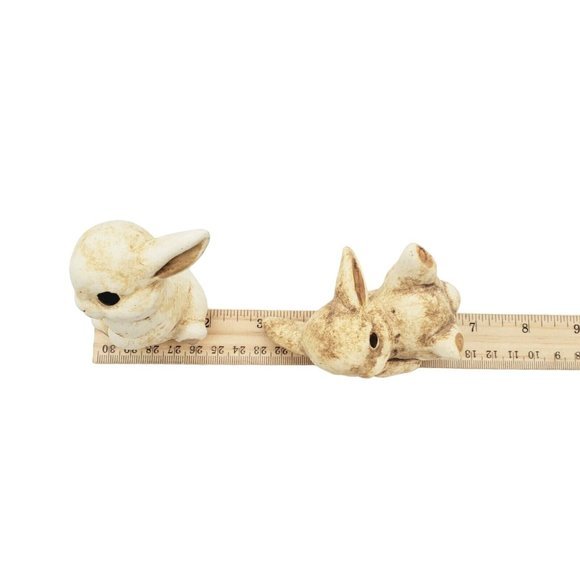 Pair of VTG Ceramic Bunny Rabbits Figurines Cute Garden Planter Big Eyes Painted - Picture 4 of 4